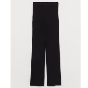 H&M · BLACK HIGH WAISTED RIB-KNIT PANTS - SIZE XS